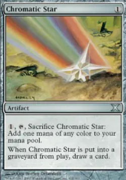 Heavy Play, Russian MTG Regular Chromatic Star 10th Edition Magic the Gathering - Image 1