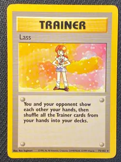 English Lass Base Set 75/102 Trainer - Unlimited Non-Holo Rare LP - Pokemon TCG - Image 1