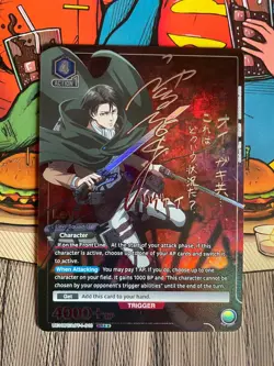 Signed UNION ARENA Attack on titan Levi UA23BT/AOT-1-010_SR ☆☆ English - Image 1
