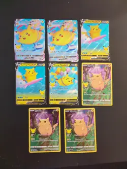 Pokemon Pikachu Lot of 7 Cards TCG - Celebrations - Image 1