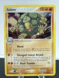 Pokemon TCG - Golem - 6/92 - Pokemon Legend Maker Holo Card - Butt Swirl - Image 1