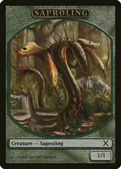 Saproling Token 10x - Green - Van Der Haegen Art - 10E 10th Tenth MTG Magic NM - Image 1