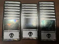Lot of 20x Random FOIL Swamps New Frame Only - Basic Lands - MTG Magic NM-LP - Image 1