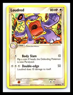 💥 Loudred #35/106 Emerald Pokemon Trading Card TCG Nintendo 2005 - Image 1