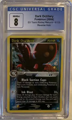 CGC 8 Dark Octillery Team Rocket Returns 8/109 Reverse Holographic Pokemon Card - Image 2