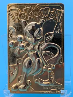 1999 Burger King Limited Edition Pokemon Trading Card 23K Gold Plated Mewtwo - Image 1
