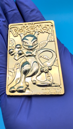 1999 Burger King Limited Edition Pokemon Trading Card 23K Gold Plated Mewtwo - Image 2