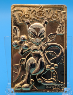 1999 Burger King Limited Edition Pokemon Trading Card 23K Gold Plated Mewtwo - Image 3