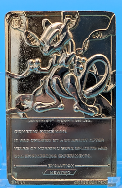 1999 Burger King Limited Edition Pokemon Trading Card 23K Gold Plated Mewtwo - Image 5