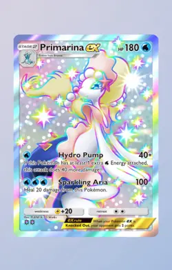 Pokemon TCG Pocket Shiny Full Art Primarina EX Mega Rising Virtual Card - Image 1