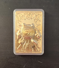 1999 Pokemon Poliwhirl Burger King Promotional Gold Card - Image 1
