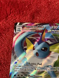 Vaporeon VMAX 030/203 SWSH07: Evolving Skies Holo Pokemon Card Near Mint - Image 2