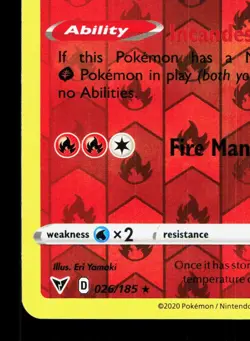Flareon 026/185 Vivid Voltage LP Reverse Holo Pokemon Card TCG - Image 4