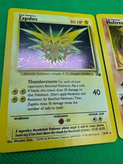 Articuno 2/62 Holo -Zapdos 16/102 Holo - Moltres 12/62 Holo Pokemon Cards - Image 3