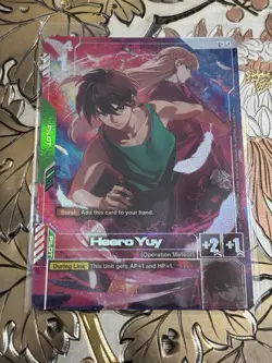 Gundam TCG Card Game Heero Yuy Alt Art Foil ST02-010 C+ Premium Accessory PB01 - Image 1