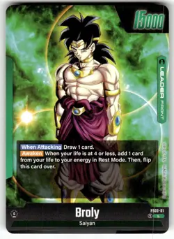Dragon Ball Fusion World Broly FS03-01 Leader Starter Deck 3 Broly Card English - Image 2