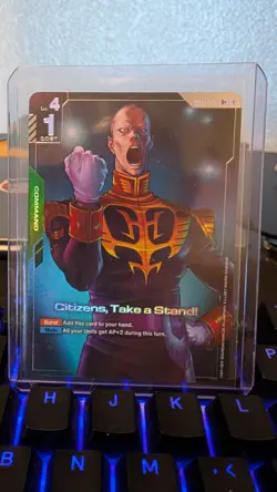 Gundam Card Game Newtype Rising Citizens, Take A Stand GD01-105 R+ Holo Foil NM - Image 1