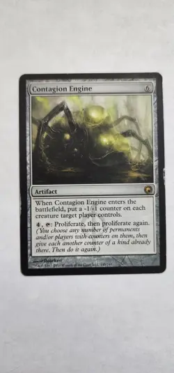 1x Contagion Engine MP Scars of Mirrodin Regular 145 Ships Double Sleeved - Image 3