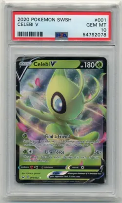 2020 POKEMON SWORD & SHIELD #001 CELEBI V PSA 10 POP 294 - Image 1
