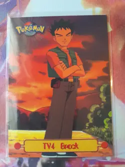 1999 Pokemon Topps Series 1 TV4 Brock Straight From Pack to Sleeve NM Vintage - Image 1