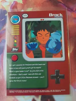 1999 Pokemon Topps Series 1 TV4 Brock Straight From Pack to Sleeve NM Vintage - Image 2