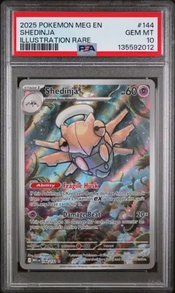 2025 POKEMON MEG EN-MEGA EVOLUTION ILLUSTRATION RARE #144 SHEDINJA PSA 10 - Image 1