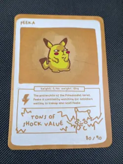 Peeka (Pikachu) 80/90 - Pokedoodles Set 1 Fan Art - Pokemon - Image 1