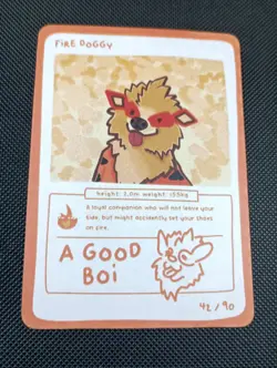 Fire Doggy (Arcanine) 42/90 - Pokedoodles Set 1 Fan Art - Pokemon - Image 1