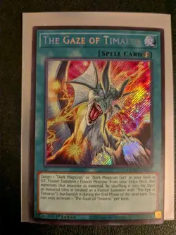Yu-Gi-Oh The Gaze of Timaeus Secret Rare 1st Edition Mint MZMU - Image 1