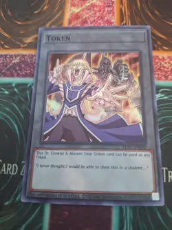 Yugioh Dr Crowler Ancient Gear Golem Token TKN5-EN002 Super Rare Near Mint - Image 1