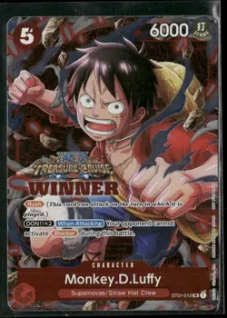 2023 One Piece Monkey.D.Luffy Treasure Cruise Winner ST01-012 Promo English - Image 1