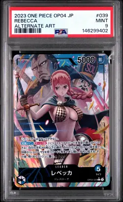 2023 ONE PIECE JPN OP04-KINGDOMS OF INTRIGUE ALTERNATE ART #039 REBECCA PSA 9 - Image 1