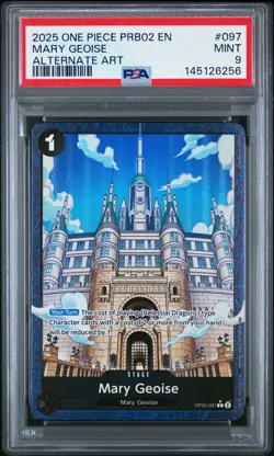 2025 ONE PIECE PRB02-PREMIUM BOOSTER ALTERNATE ART #097 MARY GEOISE PSA 9 - Image 1