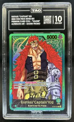 2024 One Piece Eustass Captain Kid Premium Alt Art Promo #ST02-001 TAG 10 - Image 1