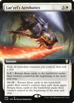 Lae'zel's Acrobatics (Extended Art) (CLB) RARE MtG TCG Card # 556 - Image 1