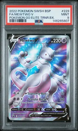 2022 POKEMON SWSH POKEMON GO ELITE TRAINER BOX FULL ART/MEWTWO V PSA 9 - Image 1