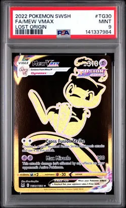 2022 POKEMON SWORD & SHIELD LOST ORIGIN #TG30 FULL ART/MEW VMAX PSA 9 - Image 1