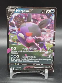 Morpeko V 095/172 Brilliant Stars NM Ultra Rare Pokemon Card - Image 1