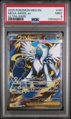 2025 Pokemon Meg En Ultra Rare #161 Mega Absol Ex PSA 9 MINT - Image 1