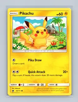 Pikachu 30/111 Common Crimson Invasion Pokemon Lightly Played - Image 1