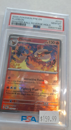 Pokemon - Flareon- Masterball Reverse Foil #13 - Prismatic Evolutions - PSA 10 - Image 4
