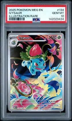 2025 POKEMON MEG EN-MEGA EVOLUTION ILLUSTRATION RARE #134 IVYSAUR PSA 10 - Image 1