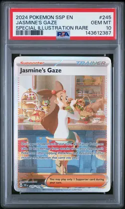 2024 POKEMON SURGING SPARKS SPARKS ILLUSTRATION RARE #245 JASMINE'S GAZE PSA 10 - Image 1
