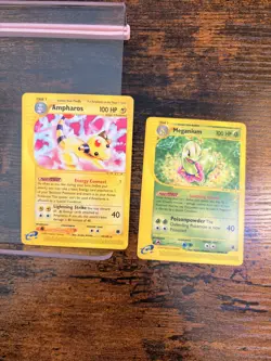 Pokemon Ampharos Expedition 34/165 & Meganium 54/165 Non-Holo Rare Card Lot: LP - Image 1