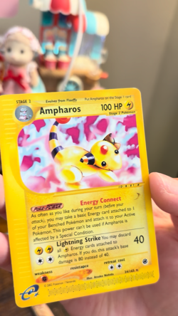 Pokemon Ampharos Expedition 34/165 & Meganium 54/165 Non-Holo Rare Card Lot: LP - Image 2