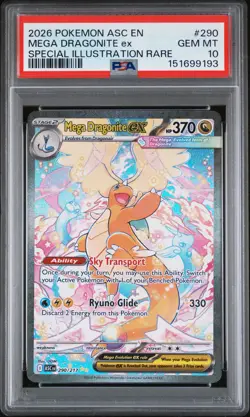 2026 POKEMON ASC EN-ASCENDED HEROES #290 MEGA DRAGONITE EX PSA 10 - Image 1