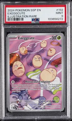 2024 POKEMON SSP EN-SURGING SPARKS ILLUSTRATION RARE #192 EXEGGCUTE PSA 9 - Image 1