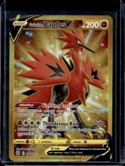 2022 Pokemon SWSH Brilliant Stars Galarian Zapdos V #182/172 - Image 1
