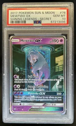 2017 Pokemon Shining Legends Mewtwo #78/73 PSA 10 GEM MINT - Image 1