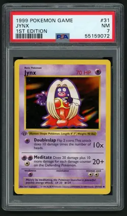 POKEMON GAME BASE SET 1999 JYNX 1ST EDITION SHADOWLESS #31 PSA 7 - Image 1